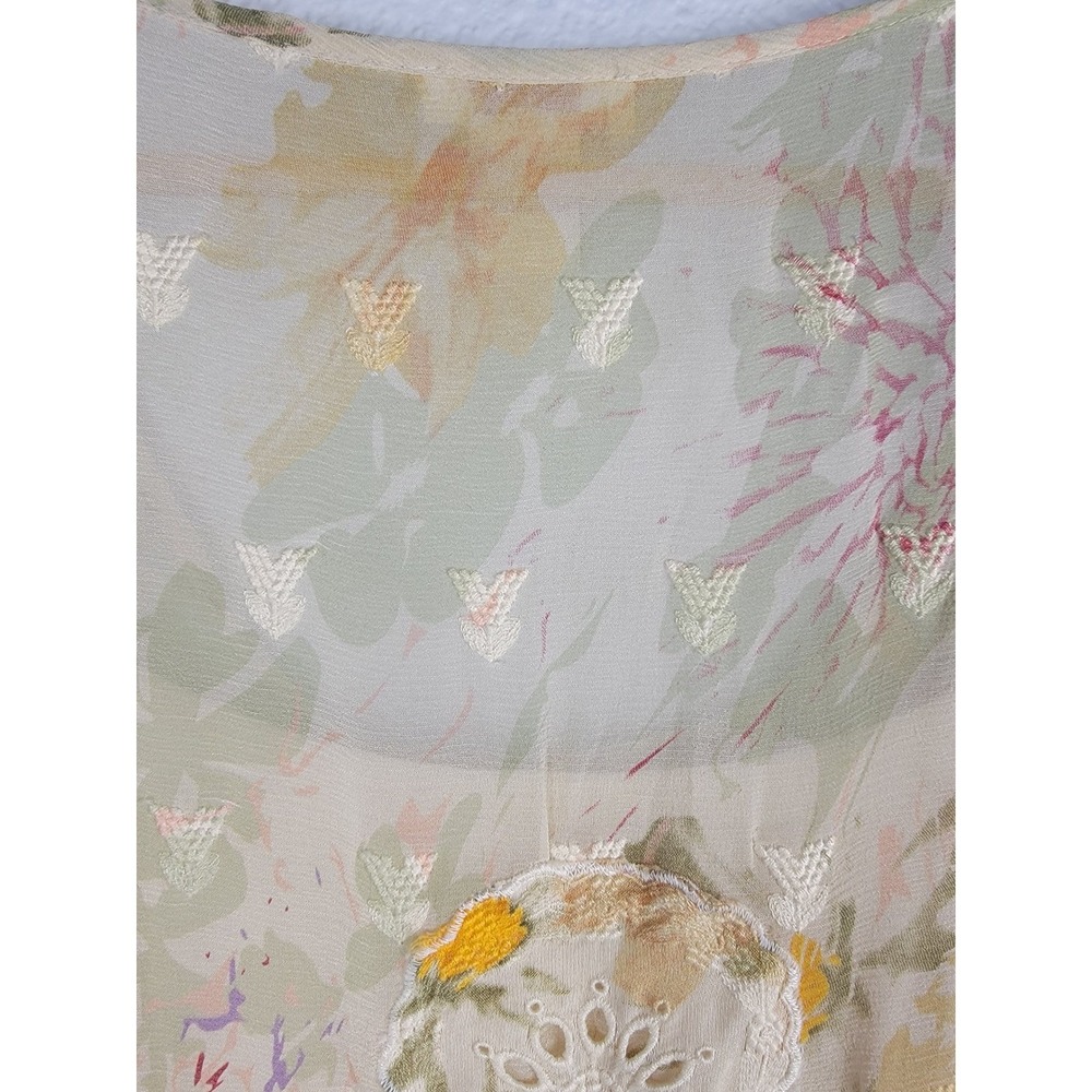 Sundance Silk Floral Maxi Dress Embroidered Lace Cottagecore Boho Fairy Small - Picture 9 of 9